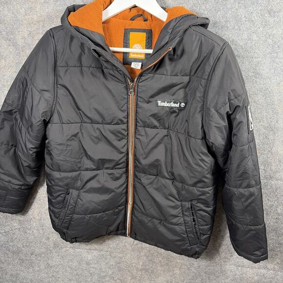 Boys Timberland/Puffer Coat/Black ~ Size - Large 14/16 - Picture 5 of 10